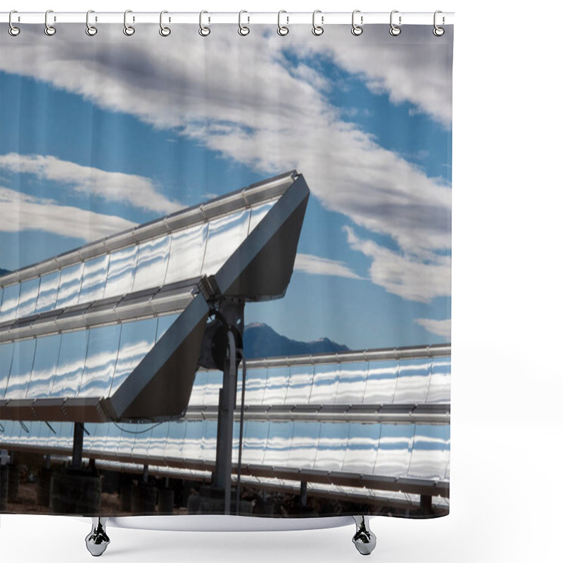 Personality  Solar Power Equipment Under Blue Sky Shower Curtains