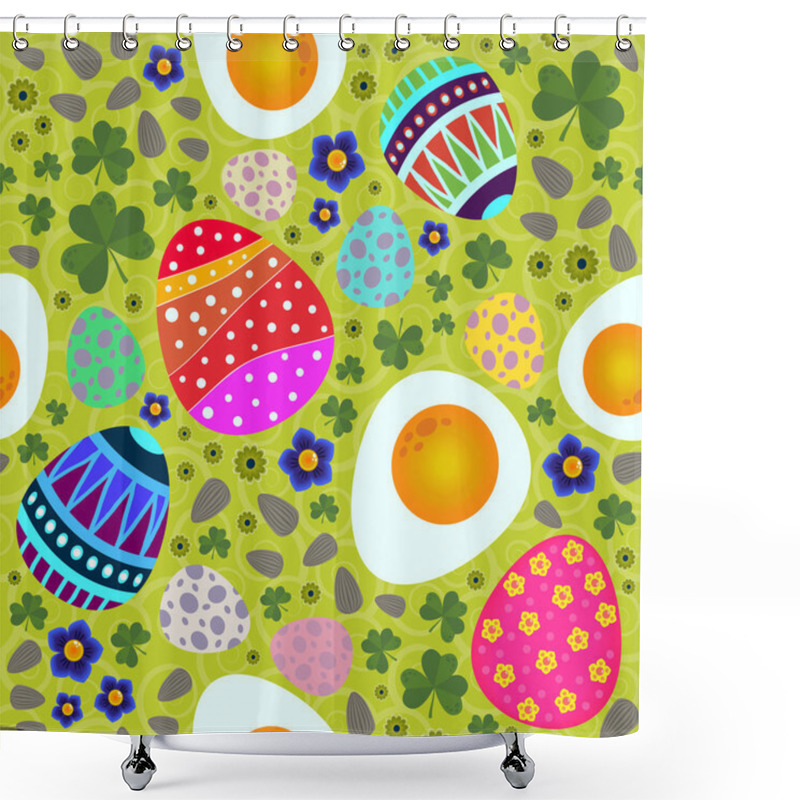 Personality  Vector Easter Seamless Pattern Shower Curtains