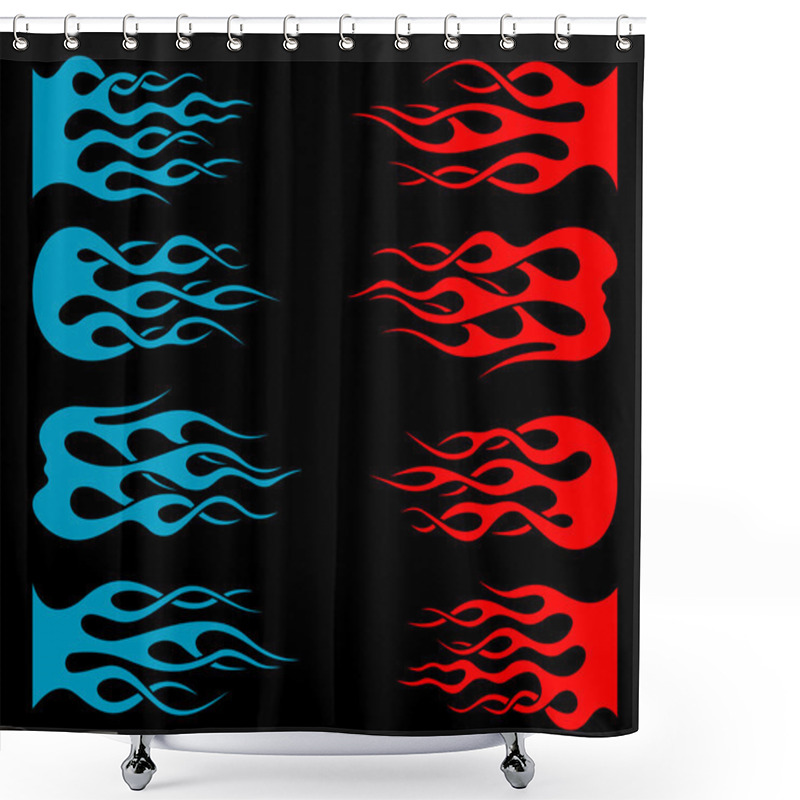 Personality  Tribal Flames Set Shower Curtains