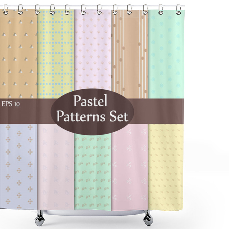 Personality  Pastel Patterns Vector Set For Kids And Babies Shower Curtains