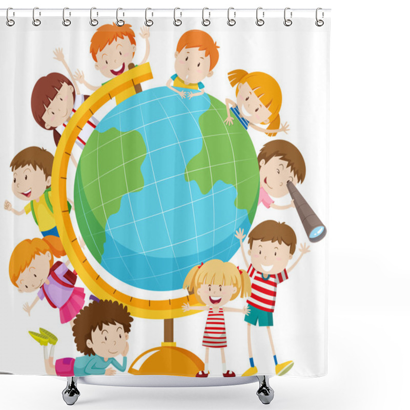 Personality  Children Around The Globe Shower Curtains