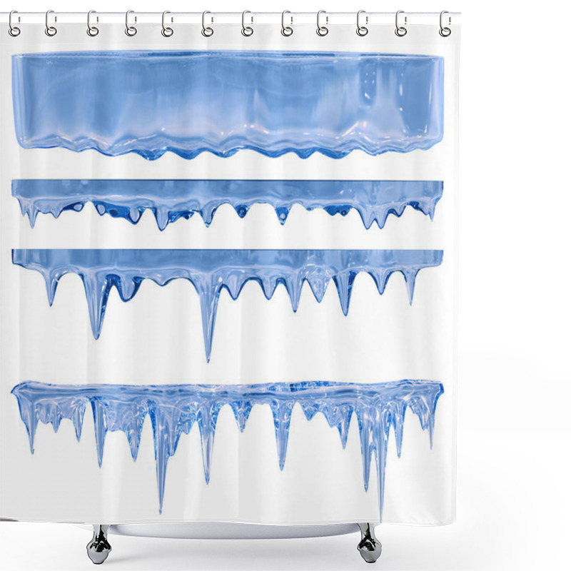 Personality  Blue Icicles Shower Curtains