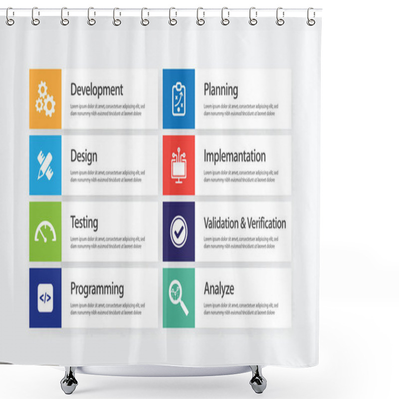 Personality  Software Engineering Infographic Icon Set Shower Curtains