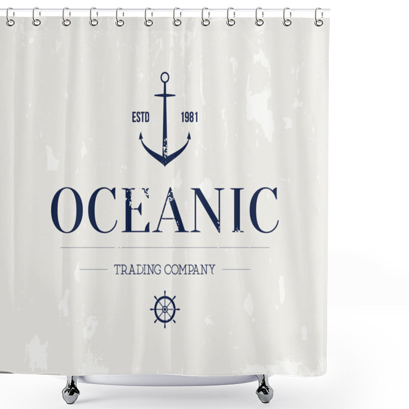 Personality  Retro Nautical Logo  Shower Curtains