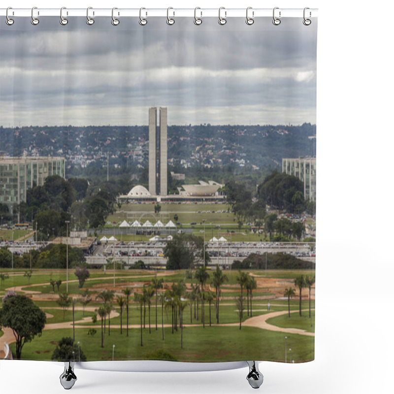 Personality  View From The TV Tower To The Central Axis In Brasilia, Federal District, Capital City Of Brazil Shower Curtains