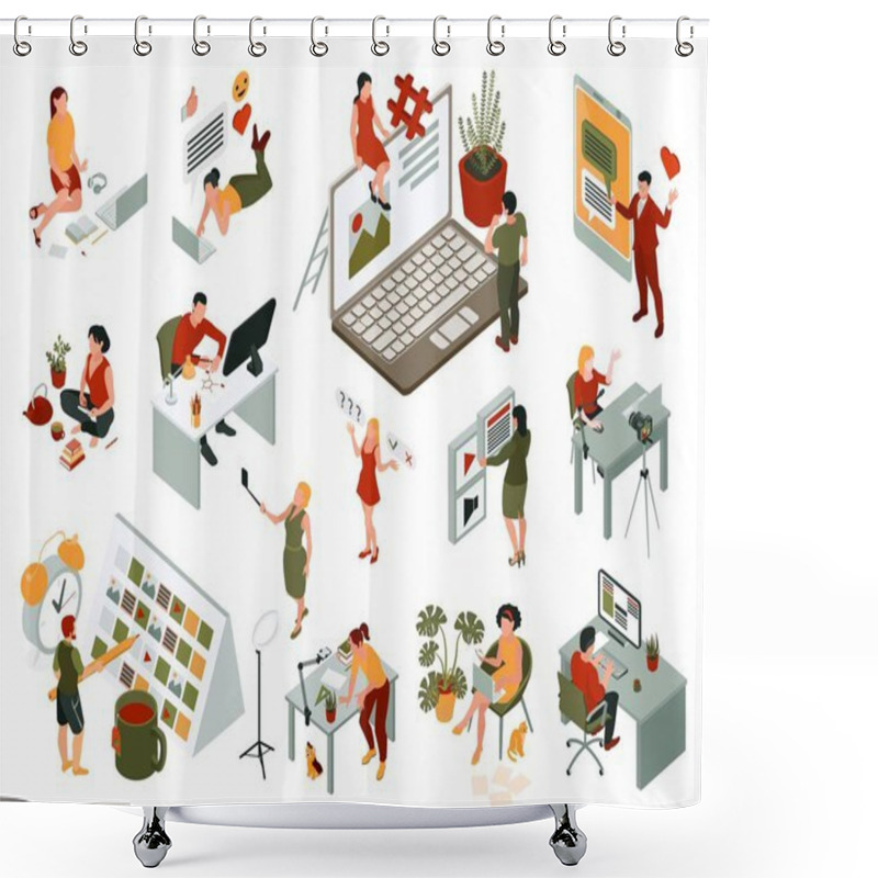 Personality  Content Manager Set Shower Curtains