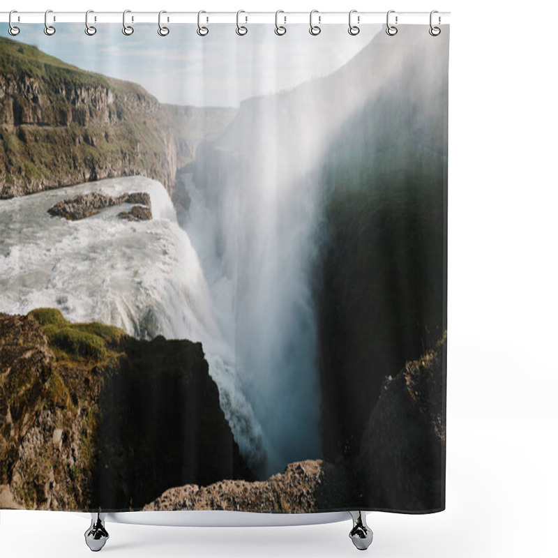 Personality  Gullfoss Waterfall Shower Curtains