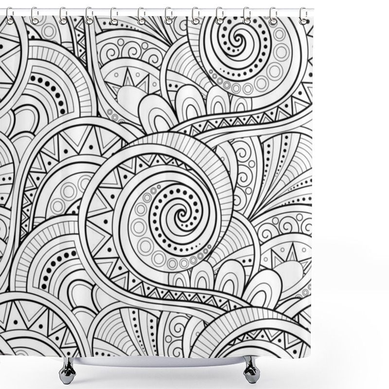 Personality  Monochrome Ethnic Seamless Pattern Shower Curtains