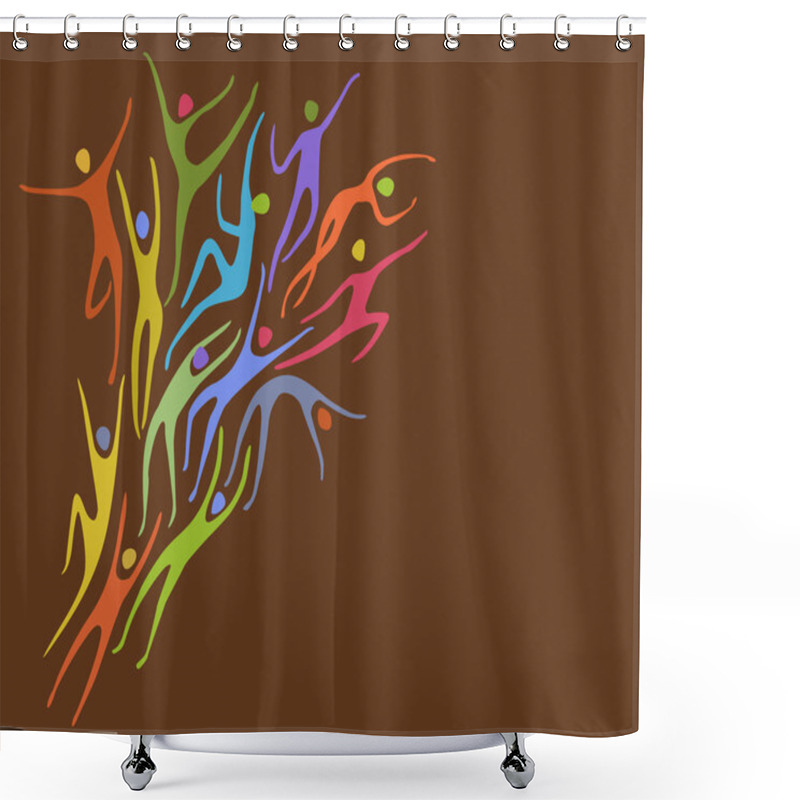 Personality  Sport Background With People Silhouettes Shower Curtains