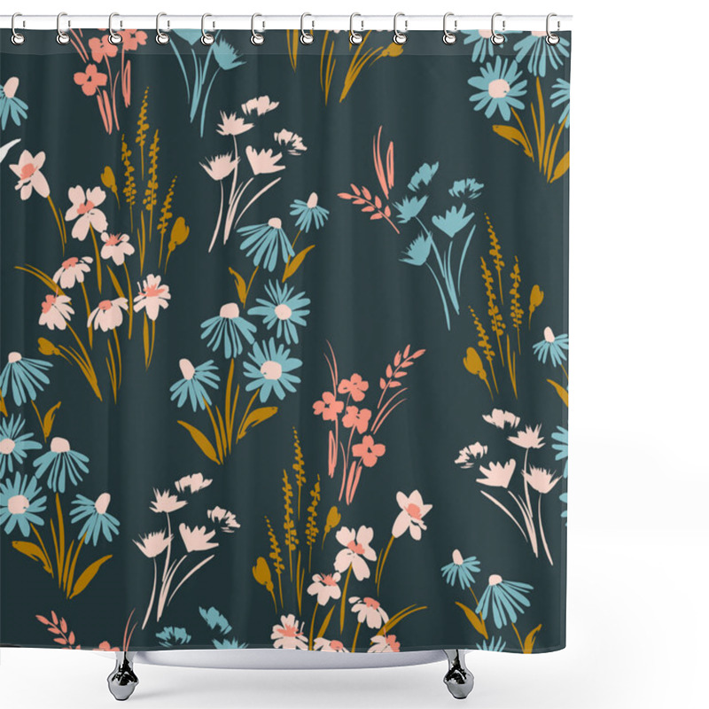 Personality  Floral Seamless Pattern. Vector Design Shower Curtains