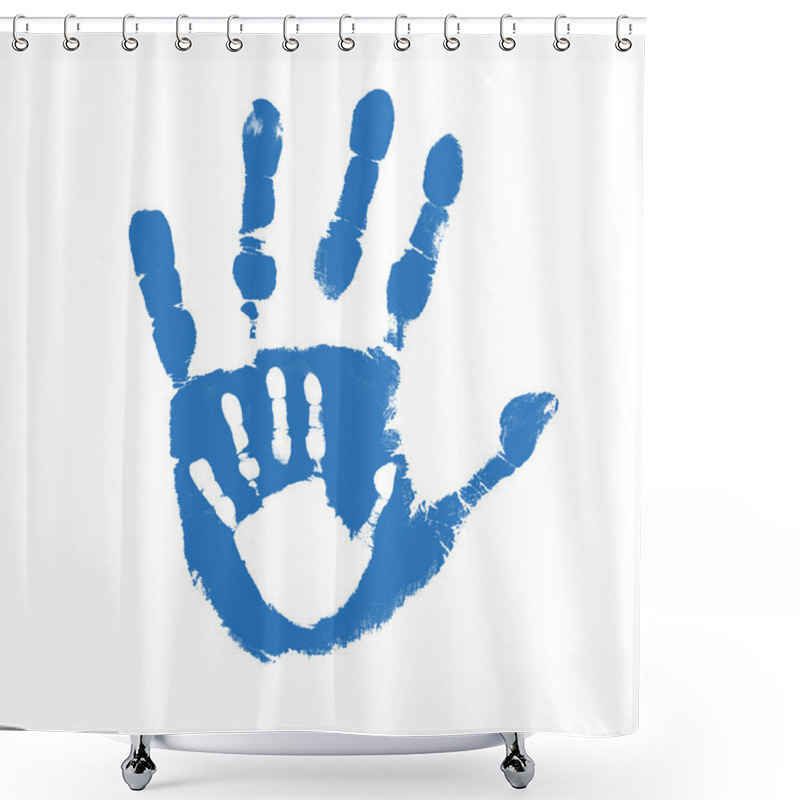 Personality  Father And Son Handprints Shower Curtains