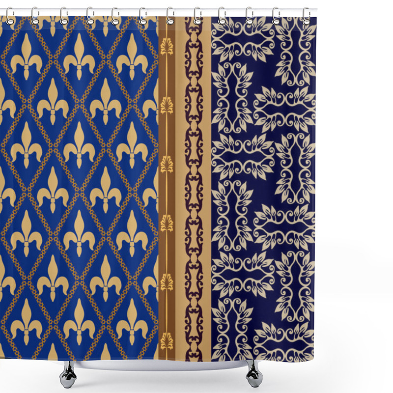 Personality  Set Of Baroque Seamless Borders. Shower Curtains