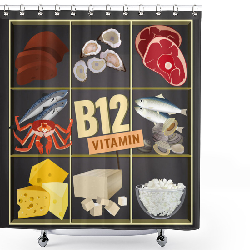 Personality  Vitamin B12 Image Shower Curtains