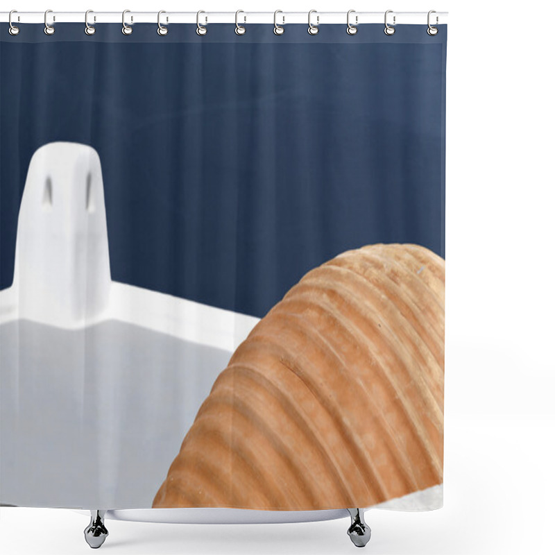 Personality  Traditional Architectural Style Of Santorini Island In Greece Shower Curtains