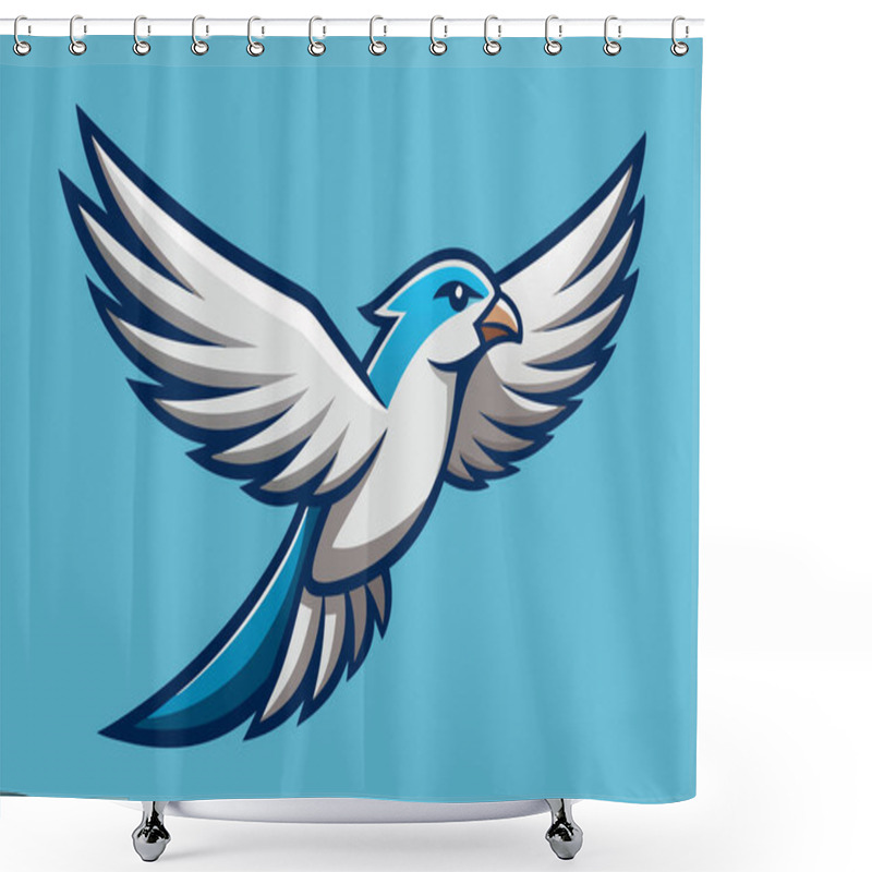 Personality  Stylized Flying Bird Illustration Highlighting Freedom And Grace Shower Curtains