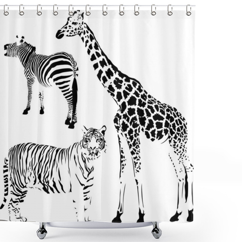 Personality  African Striped And Spotty Animals Shower Curtains