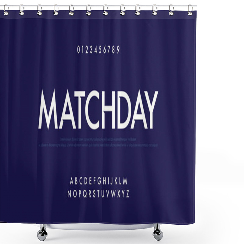 Personality  Sport Future Modern Alphabet Fonts And Number. Technology Typography Matchday Football Font Uppercase And Numbers. Vector Illustration Shower Curtains