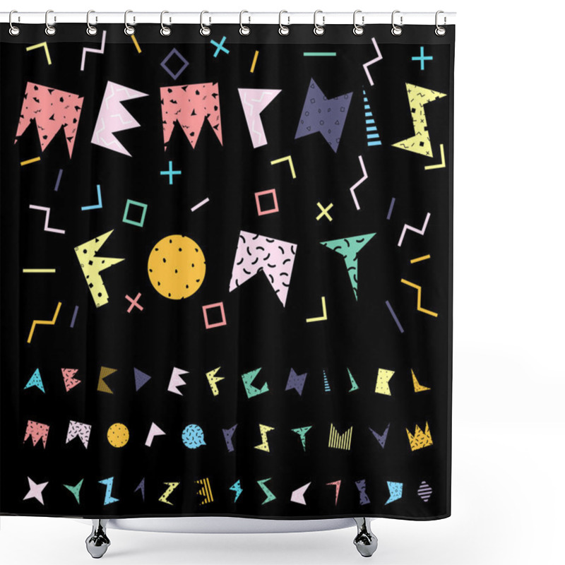 Personality  Funky Vector Alphabet. Shower Curtains