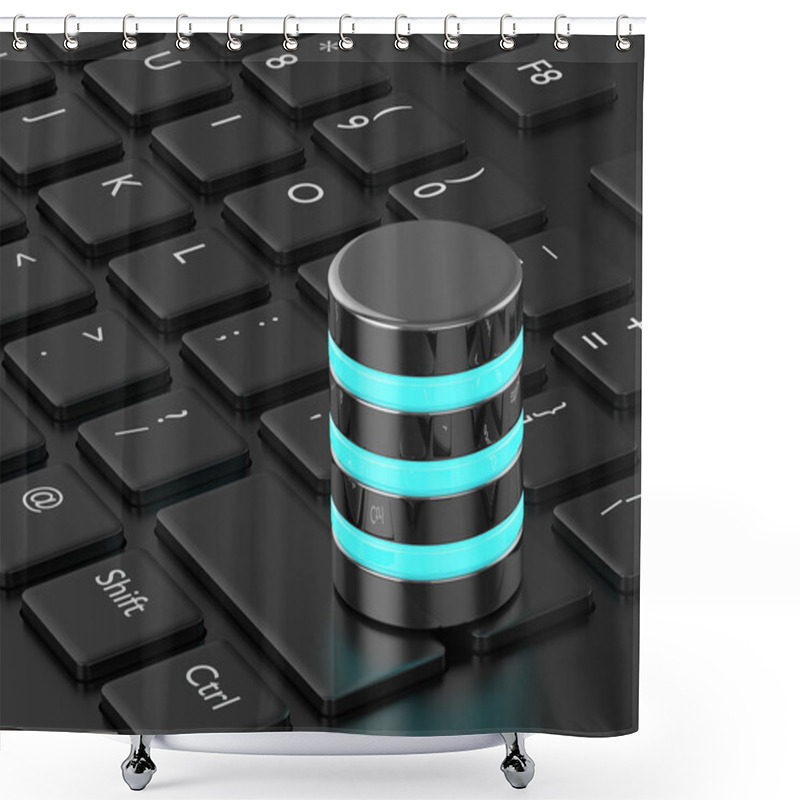 Personality  3d Render Of Storage Database On Keyboard Shower Curtains