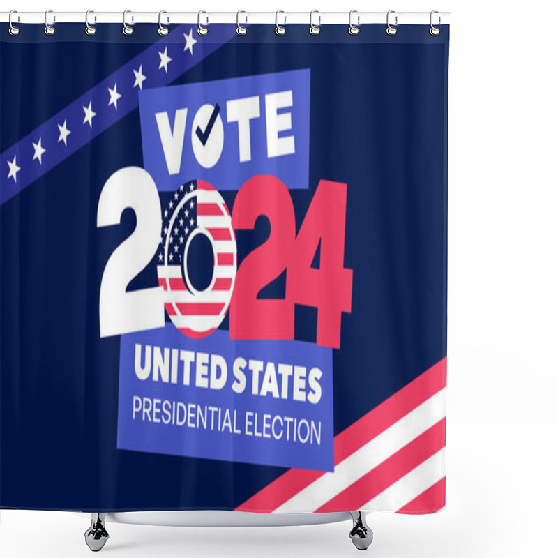 Personality  Presidential Election Poster With American Flag Vector Illustration Shower Curtains