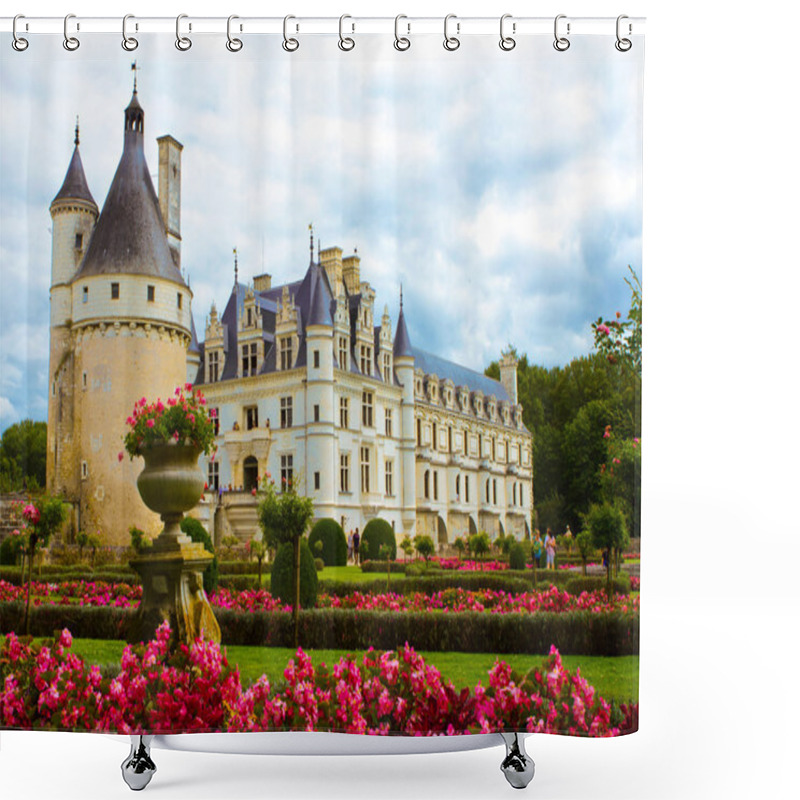 Personality  Famous Castle Chenonceau, View From The Garden. Loire Valley, Fr Shower Curtains