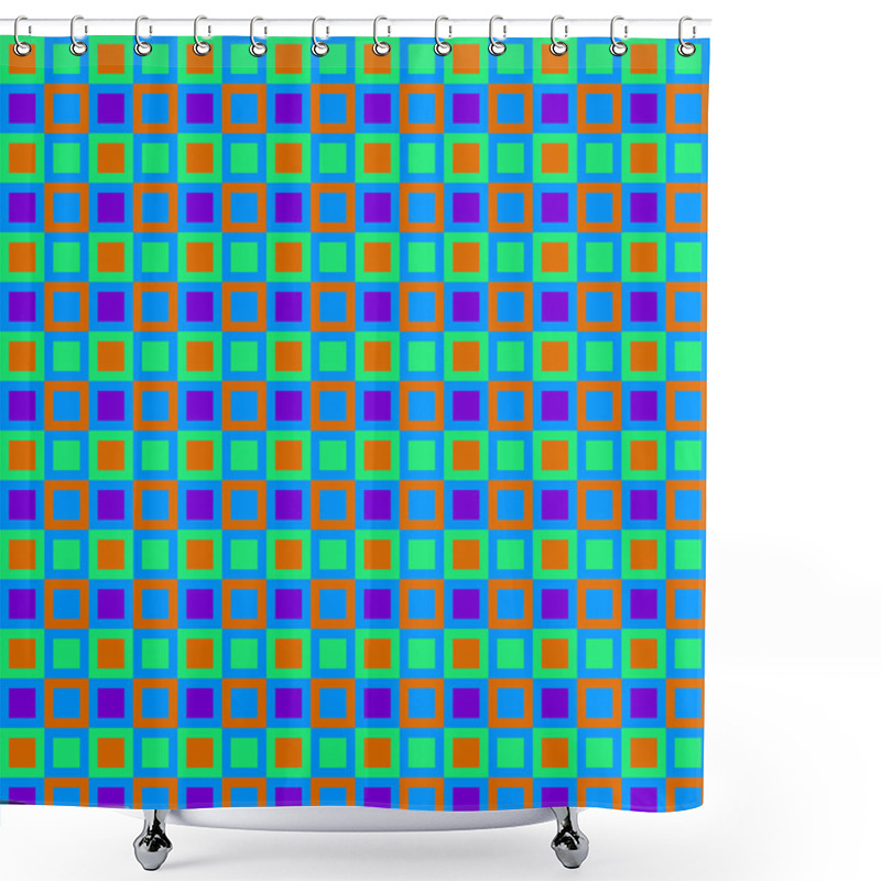 Personality  Retro Squares Pattern Shower Curtains