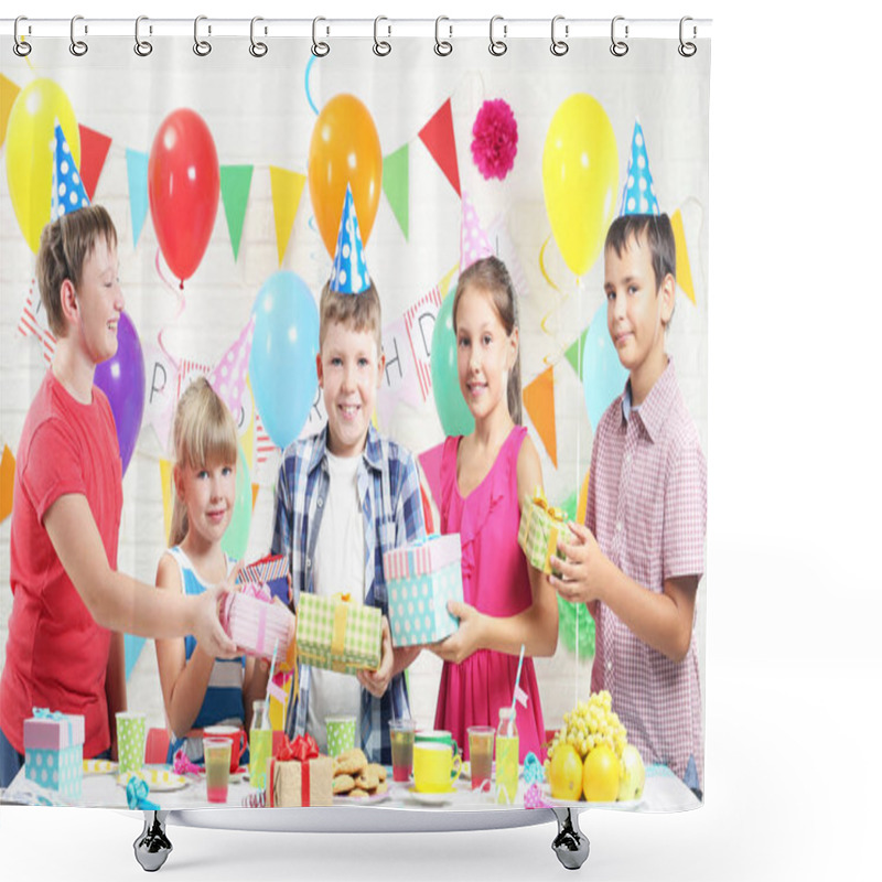 Personality  Children Giving Gifts  Shower Curtains