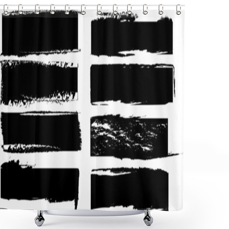 Personality  Vector Black Banners Set Shower Curtains