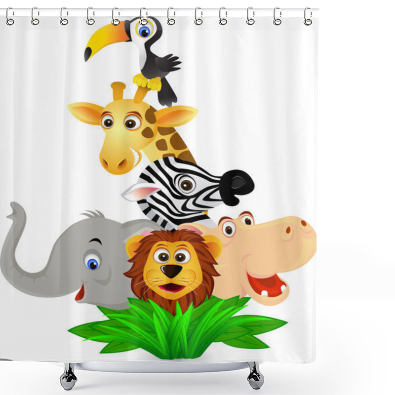 Personality  Funny Animal Cartoon Shower Curtains