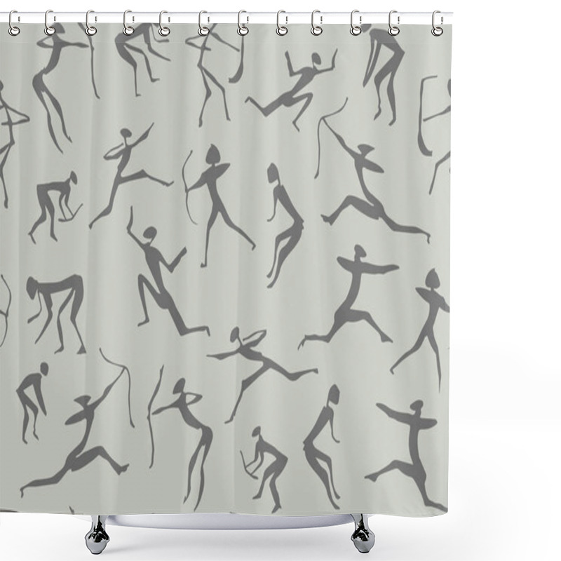 Personality  Rock Paintings. Vector Drawing Shower Curtains