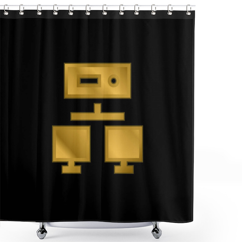 Personality  Balancer Gold Plated Metalic Icon Or Logo Vector Shower Curtains