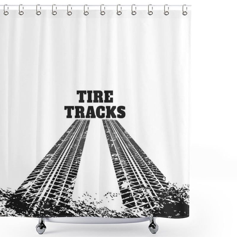 Personality  Abstract Dirty Tire Track Marks Shower Curtains