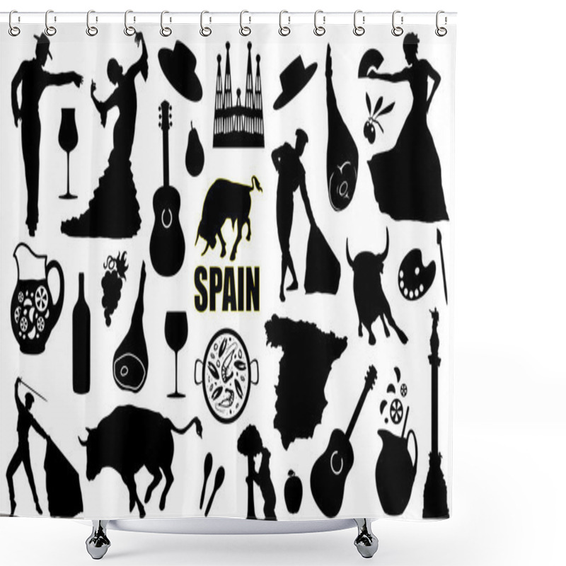 Personality  Spain Silhouettes Shower Curtains