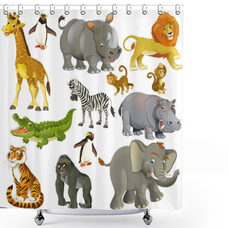 Personality  Funny Wild African Animals Shower Curtains