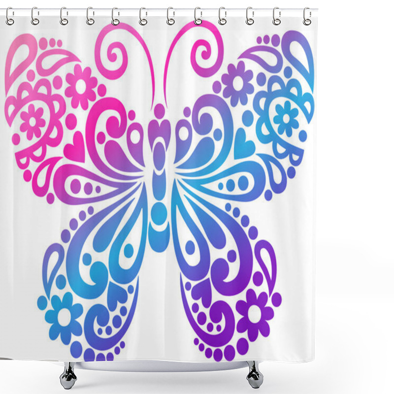 Personality  Swirly Butterfly Vector Design Element Shower Curtains