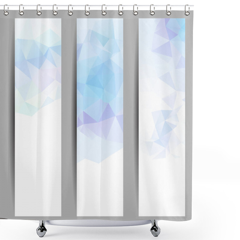 Personality  Set Of Banners With Abstract Triangles Shower Curtains