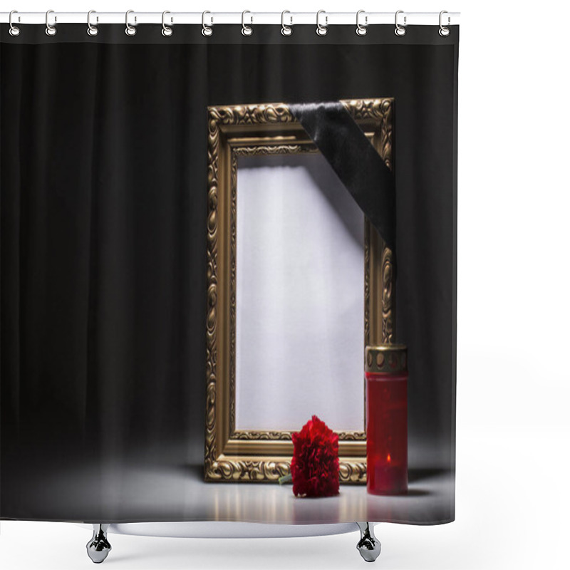 Personality  blank mourning frame for the sympathy card shower curtains