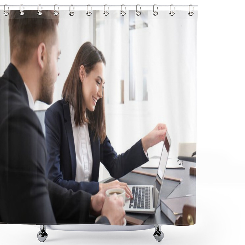 Personality  Young Team Of Lawyers At Workplace Shower Curtains