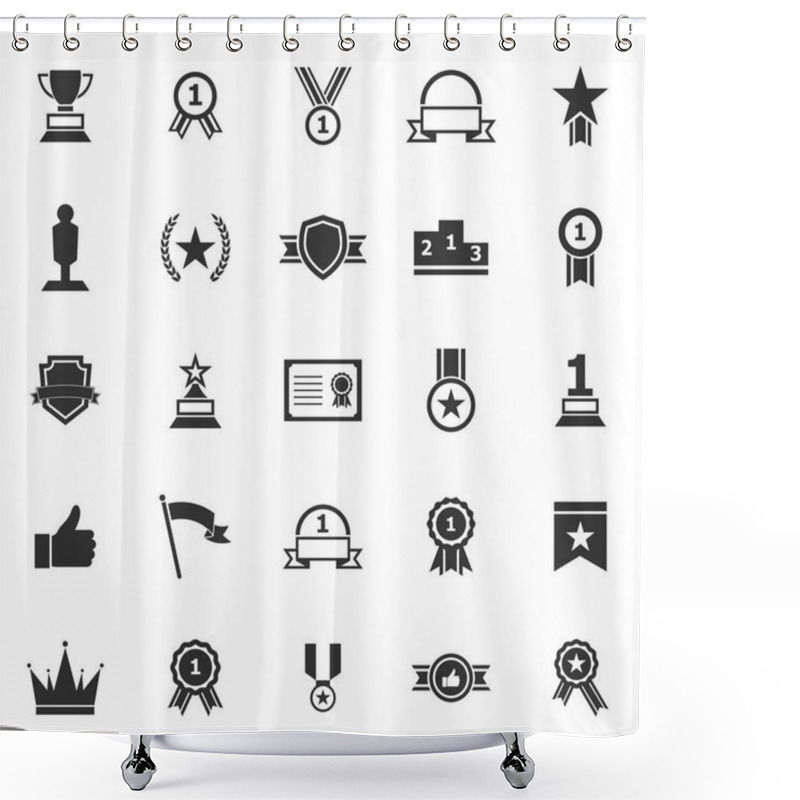 Personality  Winner Icons On White Background Shower Curtains