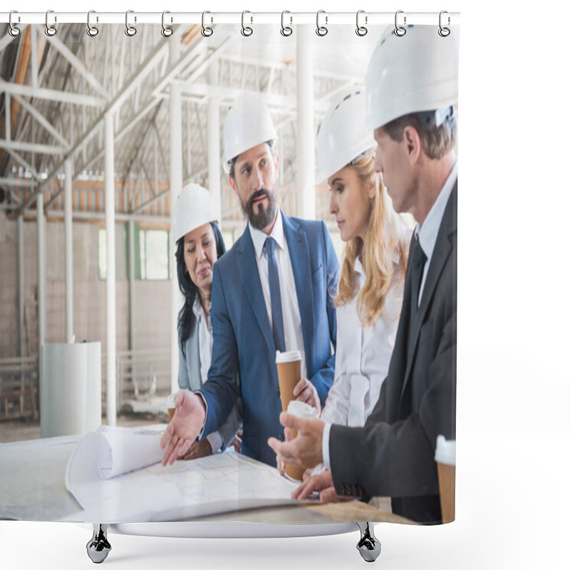 Personality  Group Of Contractors In Formal Wear Shower Curtains