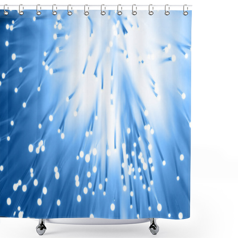 Personality  Fiber Optics Background With Lots Of Light Spots Shower Curtains