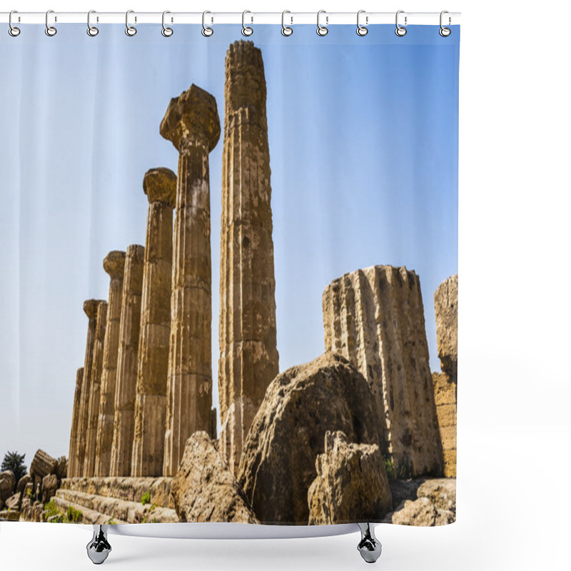 Personality  Hercules Temple Ancient Columns, Italy, Sicily, Agrigento Shower Curtains