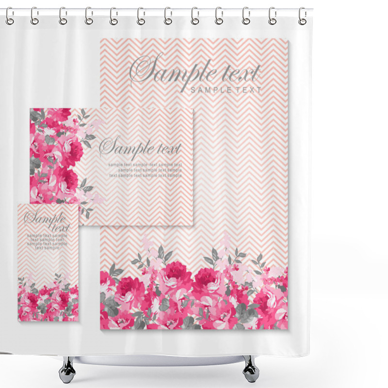 Personality  Card With Beautiful Roses Shower Curtains