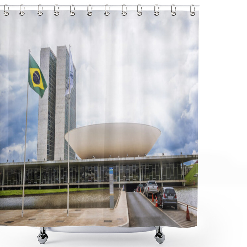 Personality  Brazilian National Congress In Brasilia, Capital Of Brazil Shower Curtains