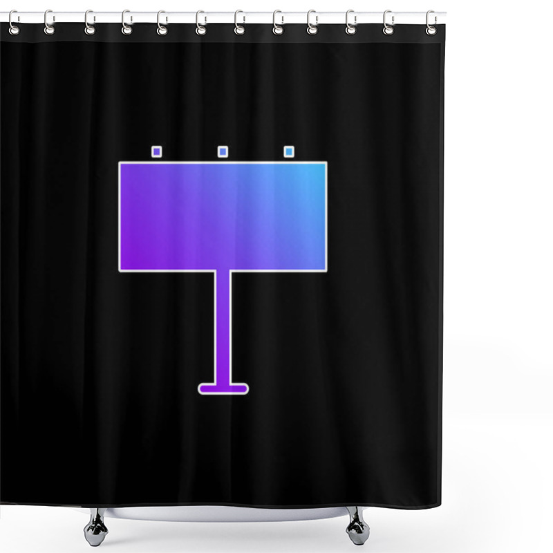 Personality  Billboard Blue Gradient Vector Icon Shower Curtains