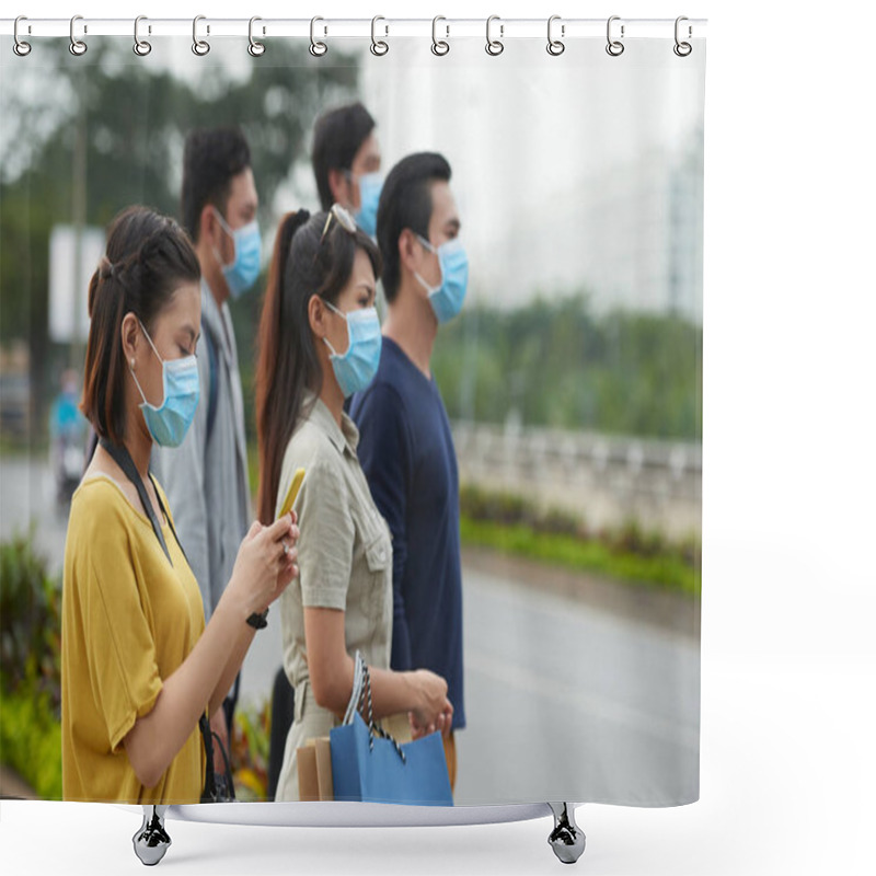 Personality  Men And Women On Roadside Shower Curtains