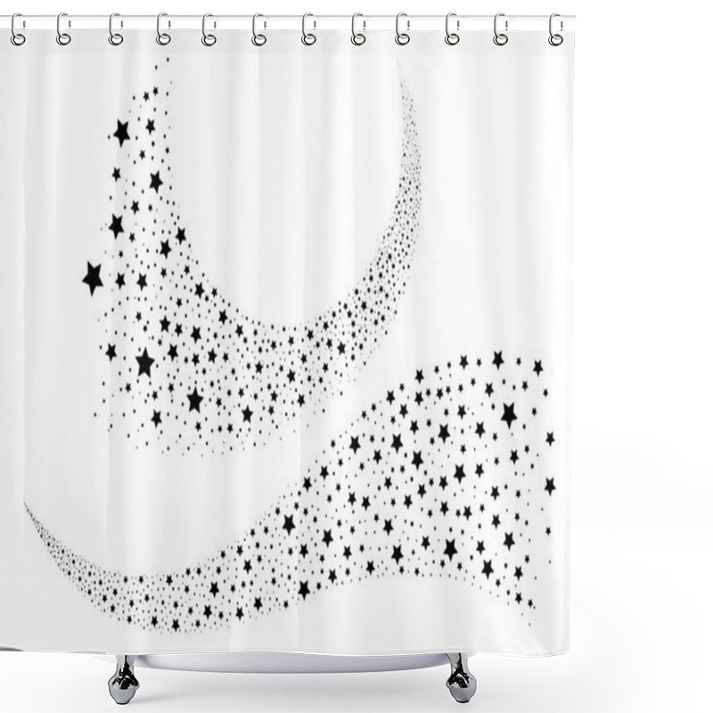 Personality  Star Trail For Christmas Illustration Shower Curtains