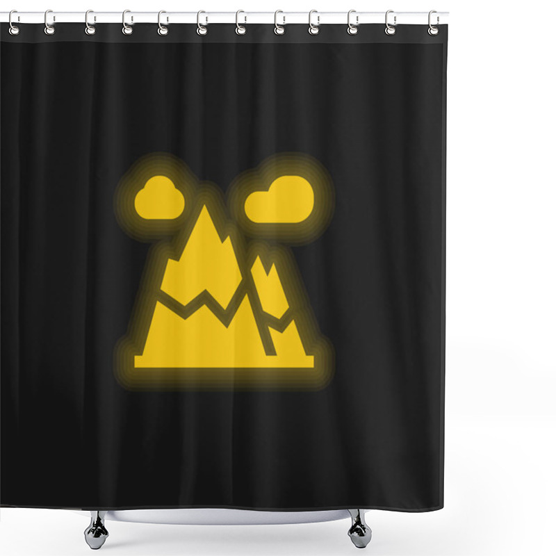 Personality  Alps Yellow Glowing Neon Icon Shower Curtains