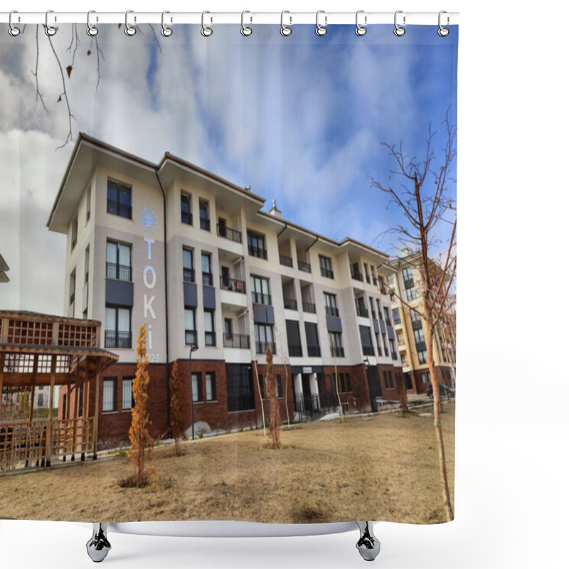 Personality  Ankara, Turkiye, December 2, 2024, Turkey's TOK 2023 Projects Showcase Modern, Affordable Housing: A Commitment To Urban Development, Community Living, And Architectural Simplicity Across The Nation. Shower Curtains