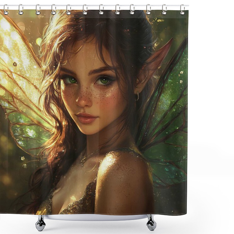 Personality  Fairy Fairy Tale With A Beautiful Magic Fairy. Shower Curtains